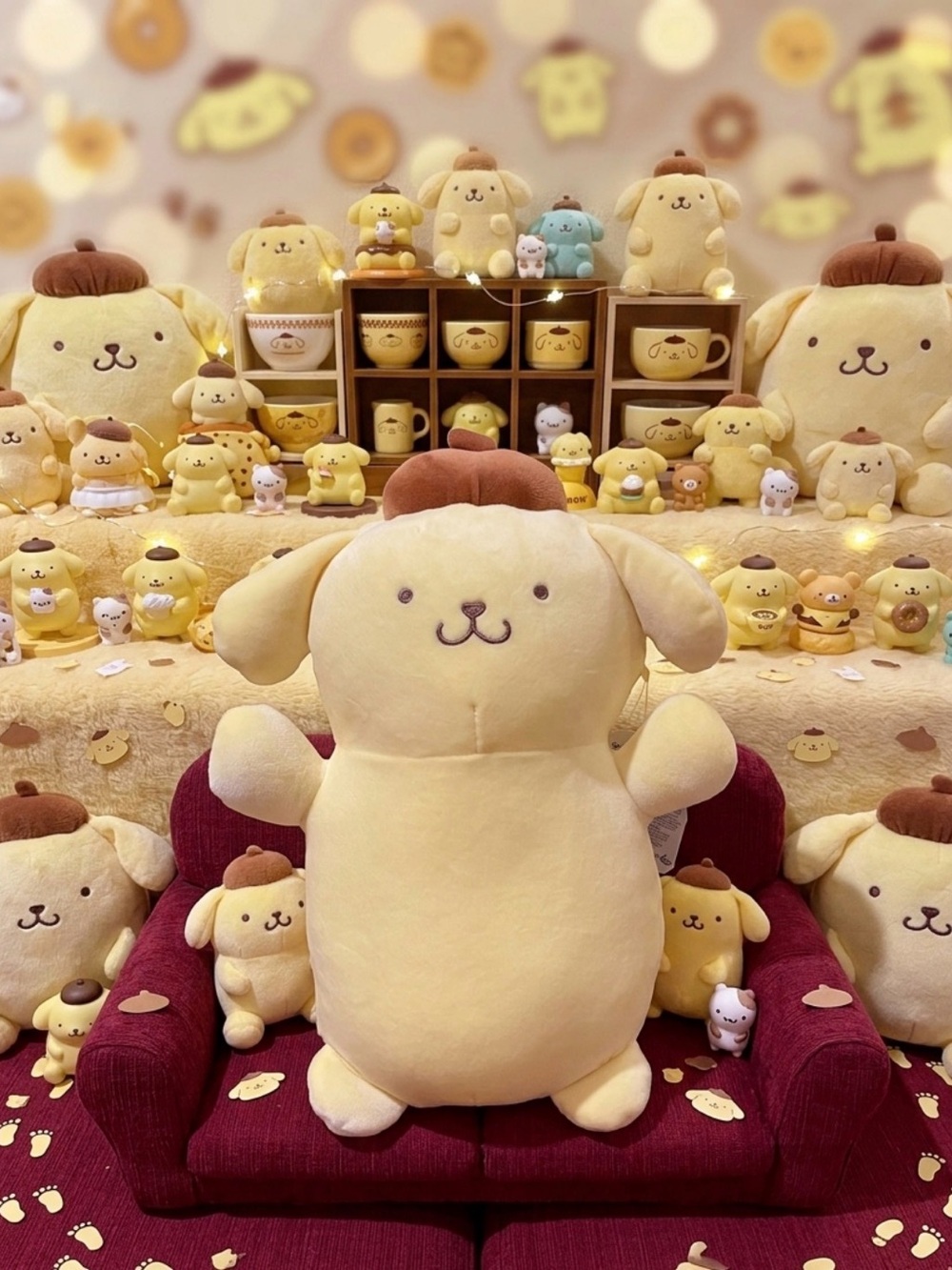 Sanrio Pompompurin Plush Collection in Yellow and Brown